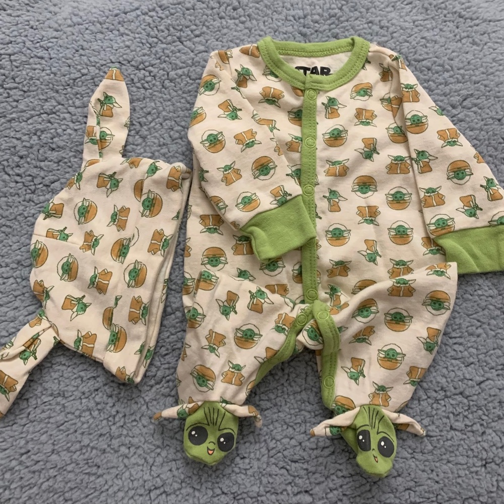 The Mandalorian  Footed Bodysuit and Hat